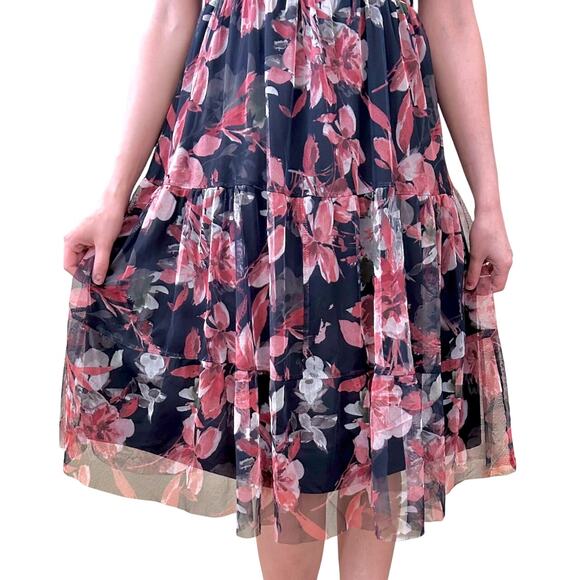 Y2K Cottage Romantic Floral Sheer Overlay Whimsygoth Fairy Dress Women Medium - Picture 3 of 11